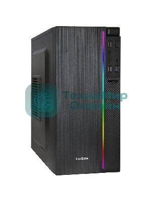 Компьютерный корпус Minitower ExeGate mEVO-9302-NPX450 (mATX, БП 450NPX с вент. 12см, 2хUSB+1хUSB 3.0, HD аудио, черный, с RGb подсветкой)