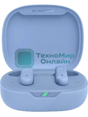 Наушники TWS JBL Wave Flex синий, вкладыши, Bluetooth, быстрая зарядка, до 8 ч