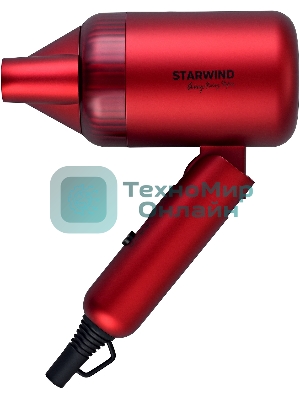 Фен Starwind SHD 6060 красный, 1600 Вт, компактный