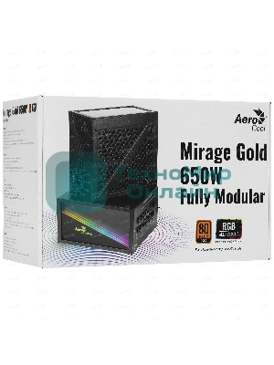 Блок питания Aerocool/Formula MIRAGE GOLD 650W, 650Вт, 80 PLUS Gold, 120мм, модульный, черный