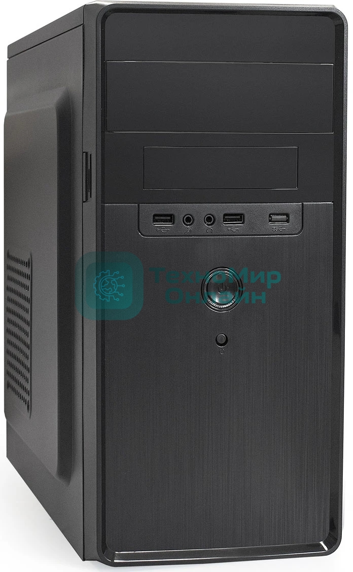 Компьютерный корпус Minitower ExeGate BA-309-UNS500 (mATX, БП UNS500 с вент. 12см, 2*USB, HD аудио, черный)