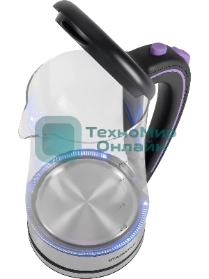 Чайник электрический Starwind SKG4045 1.8 л, 1800 Вт, черный/серебристый корпус: стекло