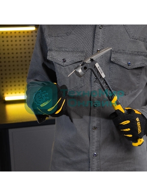 Молоток строительный Denzel 450 г, цельнокованый, боек с магнитом, двухкомп. обрезин. рук-ка