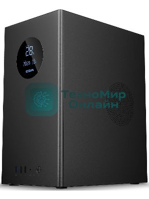 Компьютерный корпус CBR mATX Minitower V865, без БП, 1хUSB 3.0, 2хUSB 2.0, HD Audio+Mic, Digital Screen, черный