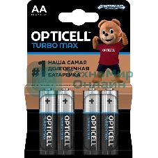 Батарея Opticell Turbo MAX LR6 AA (4шт) блистер