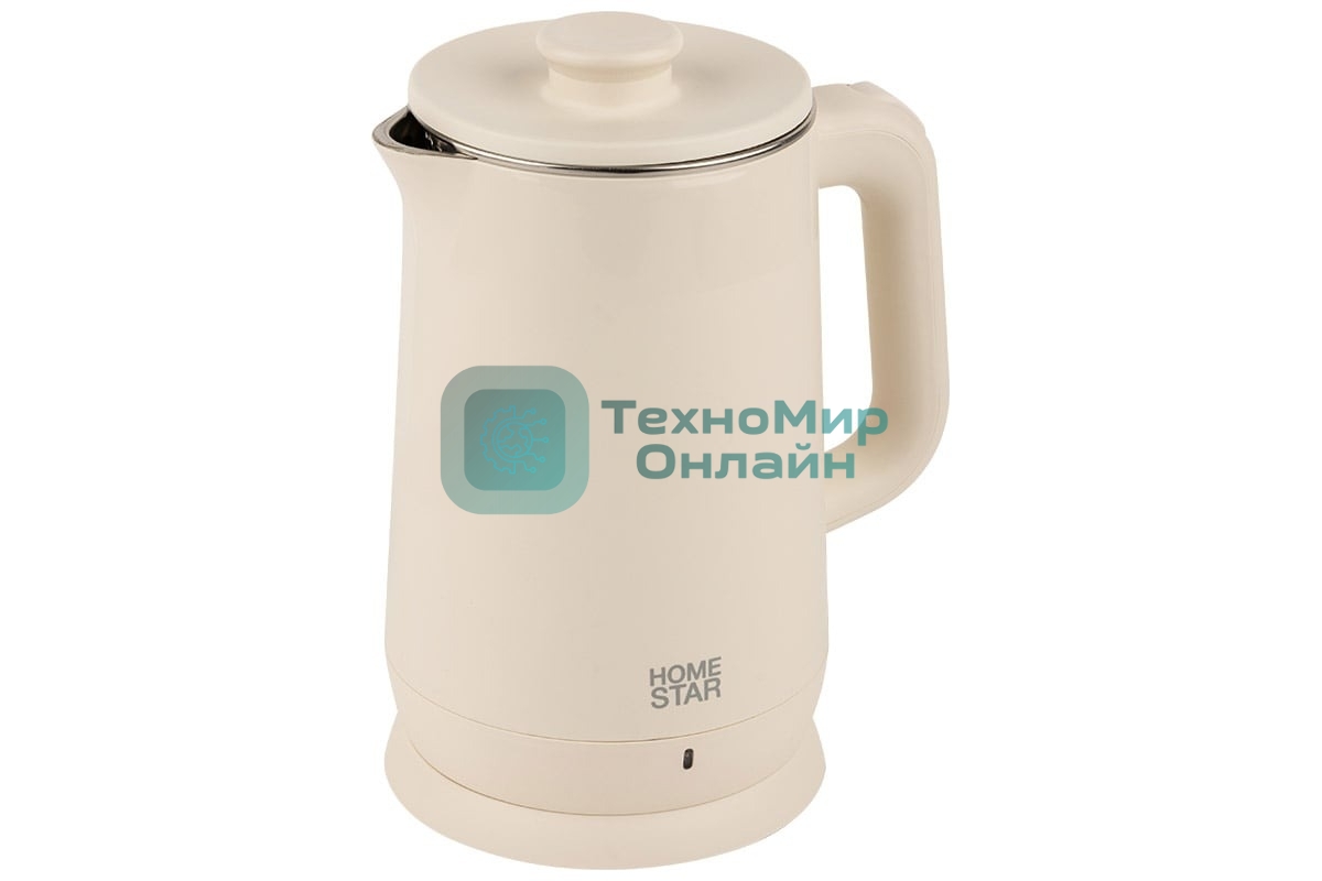 Чайник электрический Homestar HS-1006 1.8л бежевый, двойной корпус