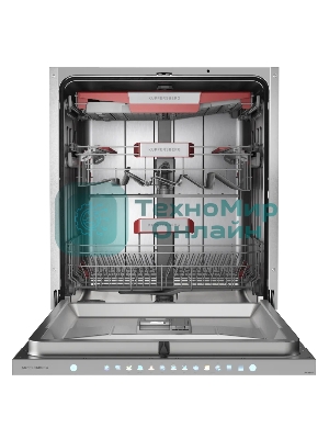 Встраиваемая посудомоечная машина Kuppersberg, High-Tech, 60 см, 15 комплектов, 3 корзины, 7 программ, конденсационная сушка, автоматическое открывание двери, LED подсветка, сенсорное управление, инверторный мотор, энергоэффективность А+++