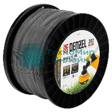 Леска для триммера Denzel двухкомпонентная звезда, 2,7 мм х 202 м, на DIN катушке EXTRA CORD