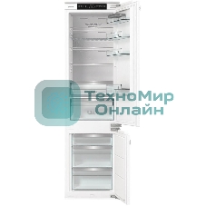 Встраиваемый холодильник Gorenje NRKI519E82WF, 193 см, электронное управление, цифровой дисплей, Wi-Fi, NoFrost Dual, Multiflow 360, контейнер CrispZone с контролем влажности, функция ConvertActive, AdaptTech, MultiAdjust, жесткое крепление, инверторный компрессор, уровень шума 35 дБ