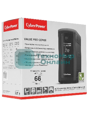 Источник бесперебойного питания CyberPower VP700EILCD/700 ВА/390 Вт/USB/RS-232/RJ-11/RJ-45/6 x IEC 320 C13 (компьютерная)