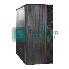 Компьютерный корпус Minitower ExeGate mEVO-9301-NPX450 (mATX, БП 450NPX с вент. 12см, с окном, 2хUSB+1хUSB 3.0, HD аудио, черный, с RGb подсветкой)