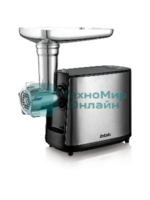 Мясорубка электрическая BBK MG1801 металл/черный, 1800 Вт, 2.0 кг/мин, реверс, защита от перегрузки, металлический лоток, насадки - 4
