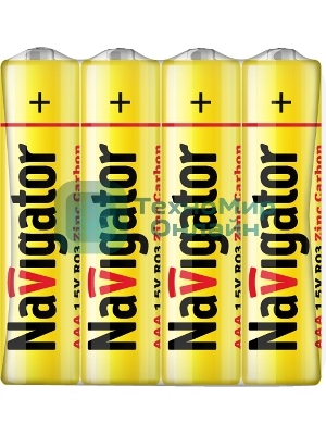 Элемент питания Navigator NBT-NS-R03-SH4, 1.5 В