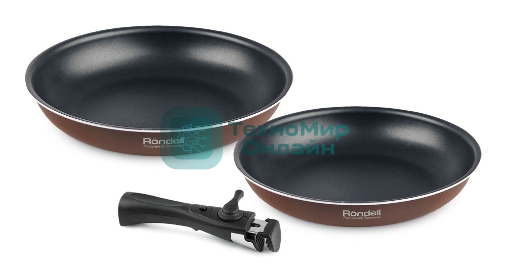 Набор посуды Rondell Kortado RDA-1788 3 предм. (сковорода 24х5 см, сковорода 28х5,5 см, съемная ручка)