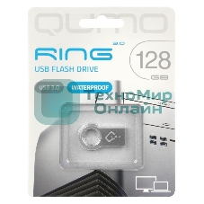Флешка USB QUMO 128Gb Ring USB 3.0 цвет корпуса металлик(QM128GUD3-Ring)