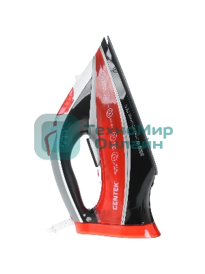Утюг Centek CT-2346 красный/черный/белый, 3000 Вт, 45 г/мин, 190 г/мин, 380 мл