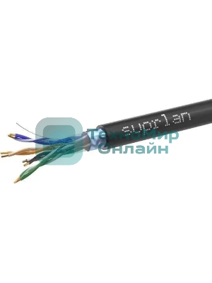 Кабель информационный Suprlan Standard 01-1028-1, кат.5E FTP 4 парыX24AWG, PE внешний 305м, черный