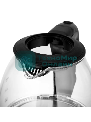 Чайник электрический BRAYER BR6106, 1100 Вт, 1 л, стеклянный, автоотключение, подсветка, черный