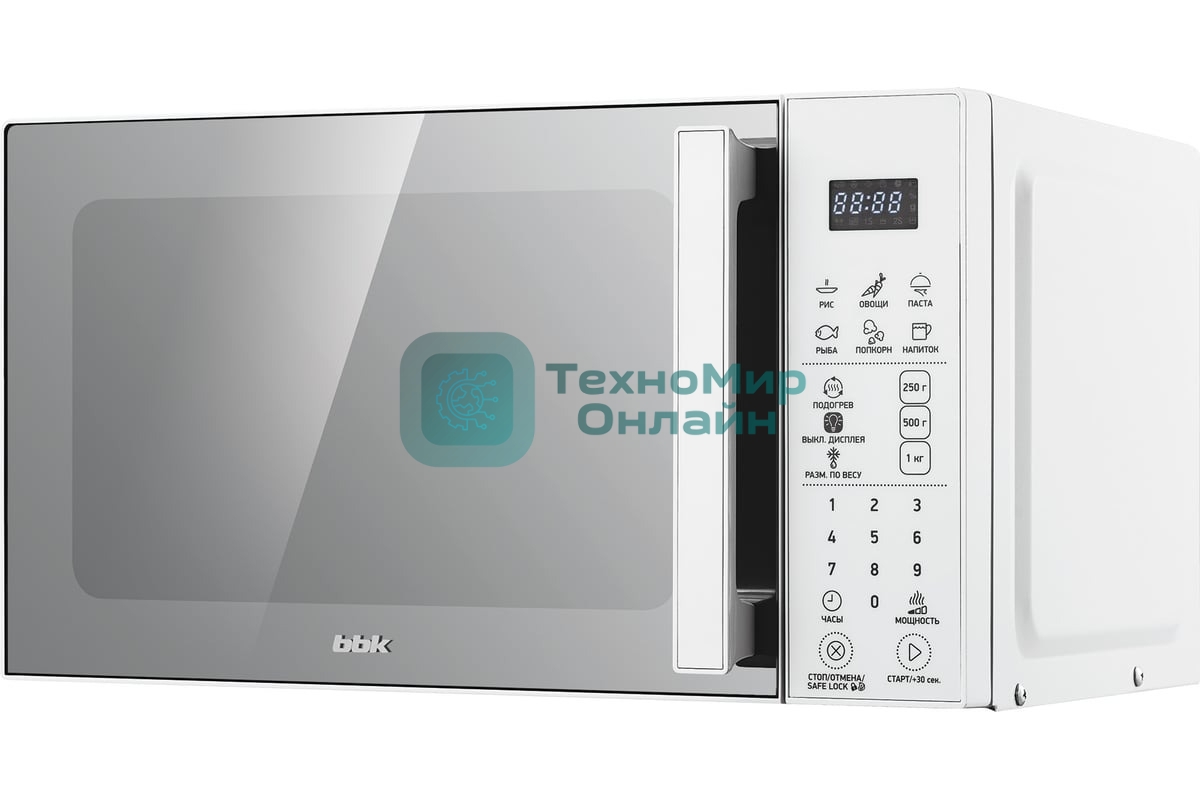 Микроволновая печь BBK 20MWS-805S/W белый, 20 л, 800 Вт, переключатели - сенсор