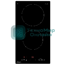 Индукционная варочная панель Monsher MHI 3003, High-Tech, индукция, 30 см, 2 зоны нагрева, inverter, сенсорное управление, 9 уровней мощности, автоматическое отключение, пауза, Booster, таймер, черный