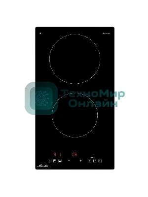 Индукционная варочная панель Monsher MHI 3003, High-Tech, индукция, 30 см, 2 зоны нагрева, inverter, сенсорное управление, 9 уровней мощности, автоматическое отключение, пауза, Booster, таймер, черный