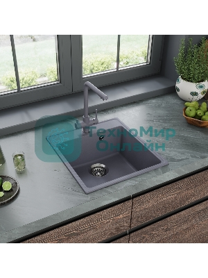 Кухонная мойка Maunfeld Perla 460 MFQS-460LGR светло-серый