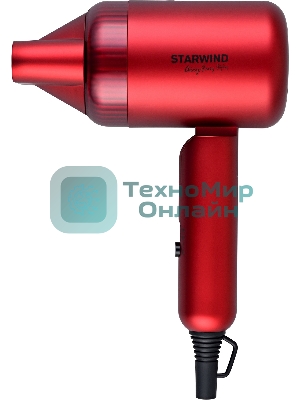 Фен Starwind SHD 6060 красный, 1600 Вт, компактный