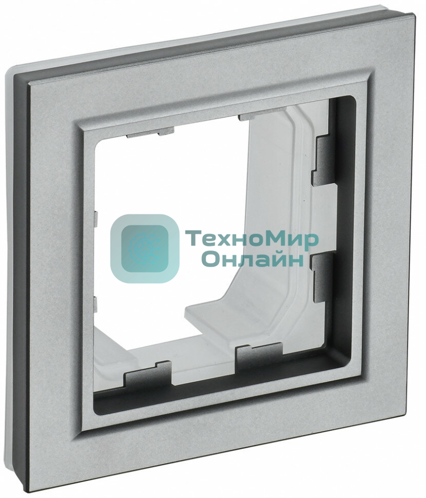 Рамка 1-местная IEK BRITE РУ-1-БрС-44 IP44 сталь