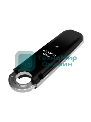 Флешка USB Maxvi P2 black (FD64GbUSB20C10P2), 64Gb, USB 2.0, R/W 20/10, черный