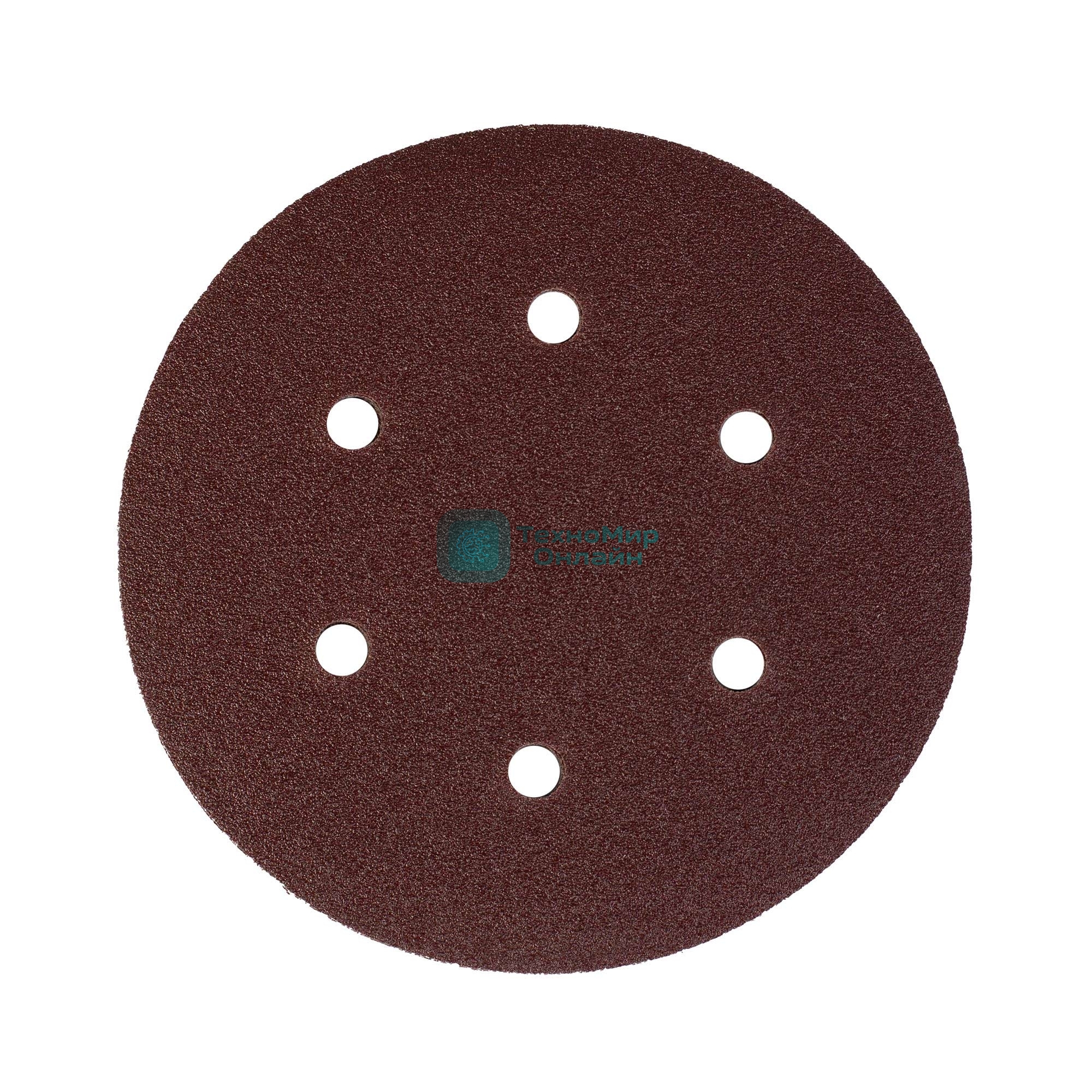 Круг шлифовальный PATRIOT на липучке, 150 мм, 6 отверстий, Р60, 5 шт