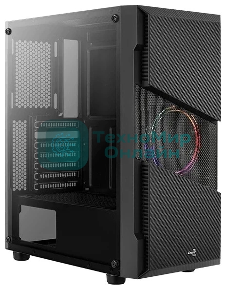 Компьютерный корпус Aerocool/Formula Menace Saturn FRGB-G-BK-v1 черный без БП ATX 4x120мм 2xUSB2.0 1xUSB3.0 audio bott PSU