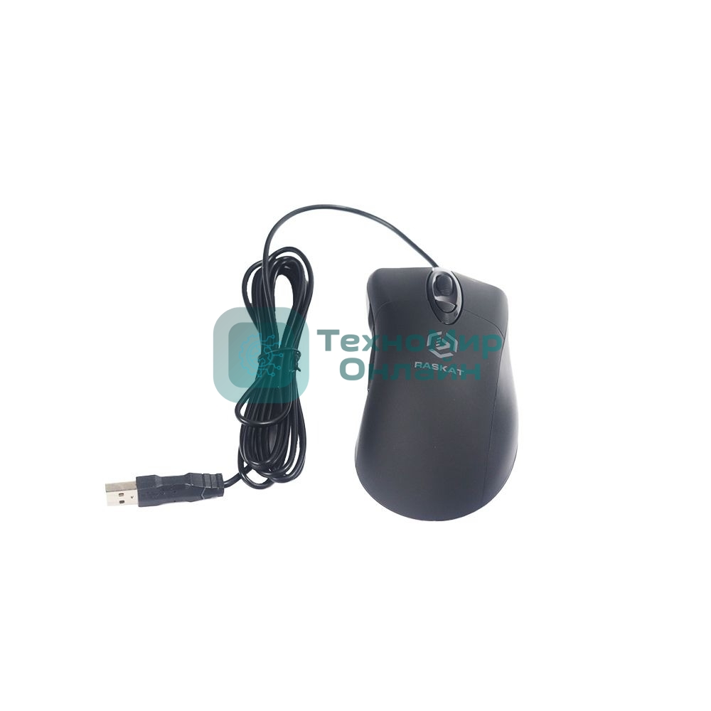 Мышь проводная Raskat M018 черный, 3200 dpi, USB, кнопки - 6