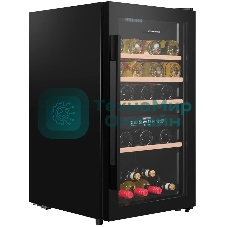 Винный шкаф Maunfeld MFWC-124D49 черный, 116 л, 2 отсека, 49 бут., класс G