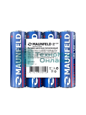 Батарейки Maunfeld Alkaline AA (LR6) MBLR6-SR40, спайка 4 шт, 1.5 В