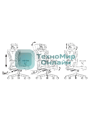 Кресло Бюрократ MC-711N-H черный, сетка, подголовник