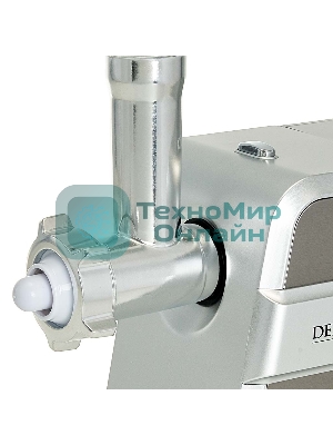 Мясорубка электрическая DELTA LUX DE-603M серый, 3000 Вт, 2.2 кг/мин, реверс, защита от перегрузки, насадки - 5