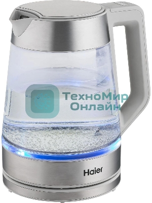 Чайник электрический Haier HK-501 1.7л. 2400Вт серый корпус: стекло/пластик (TD0036930RU)