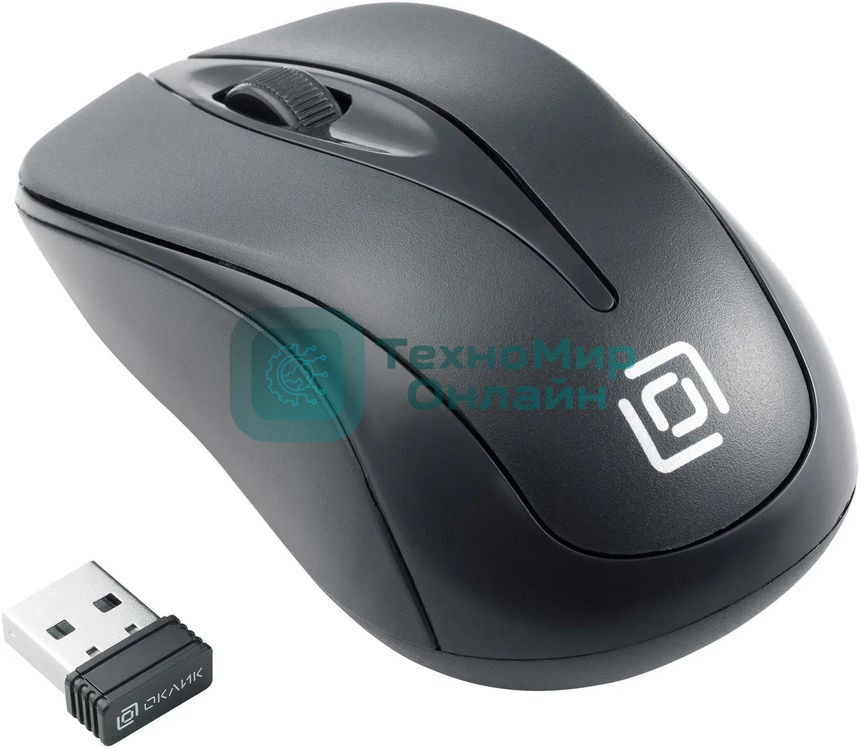 Мышь беспроводная Oklick 675MW черный, 800 dpi, радиоканал, USB, кнопки - 3