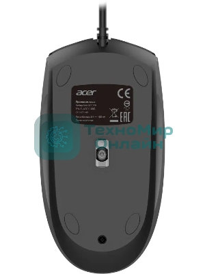 Комплект клавиатура+мышь Acer OCC500 проводной, USB, 1200 DPI, черный