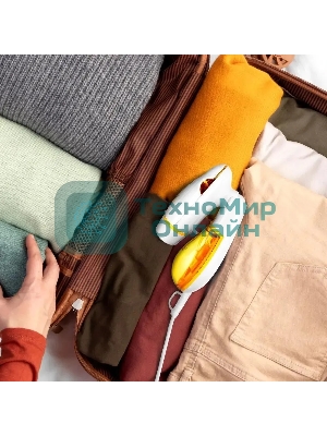 Отпариватель Kitfort КТ-9191-1 белый/желтый, 1300 Вт, 22 г/мин, 140 мл