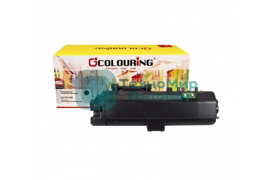Картридж Colouring CG-TK-1160 черный (7200 стр.) для Kyocera Ecosys P2040dn/2040dw