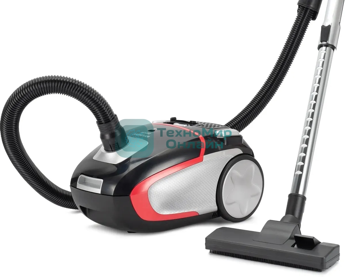 Пылесос Hyundai HYV-B4995 черный/красный, 400/2220 Вт, уборка сухая, пылесборник мешок 2.5 л