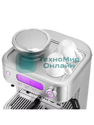 Кофеварка рожковая Kitfort КТ-7113 нержавеющая сталь, исп. кофе - молотый/зерновой, 2.3 л, 1770 Вт, 15 бар