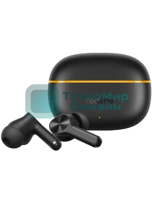 Наушники TWS Realme Buds T200 Lite черный, внутриканальные, Bluetooth, до 28 ч