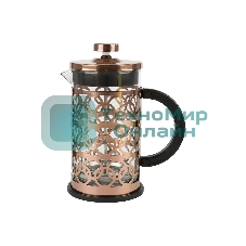 Френч-пресс MALLONY BRONZO объем: 600 мл, из боросил стекла, корпус из нерж стали (медный) (950154)