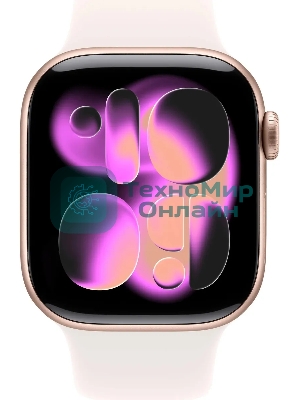 Умные часы Apple Watch Series 11 A3331 42мм OLED корп.розовое золото Sport Band рем.белый разм.брасл.:130-180мм (MEU04LW/A)