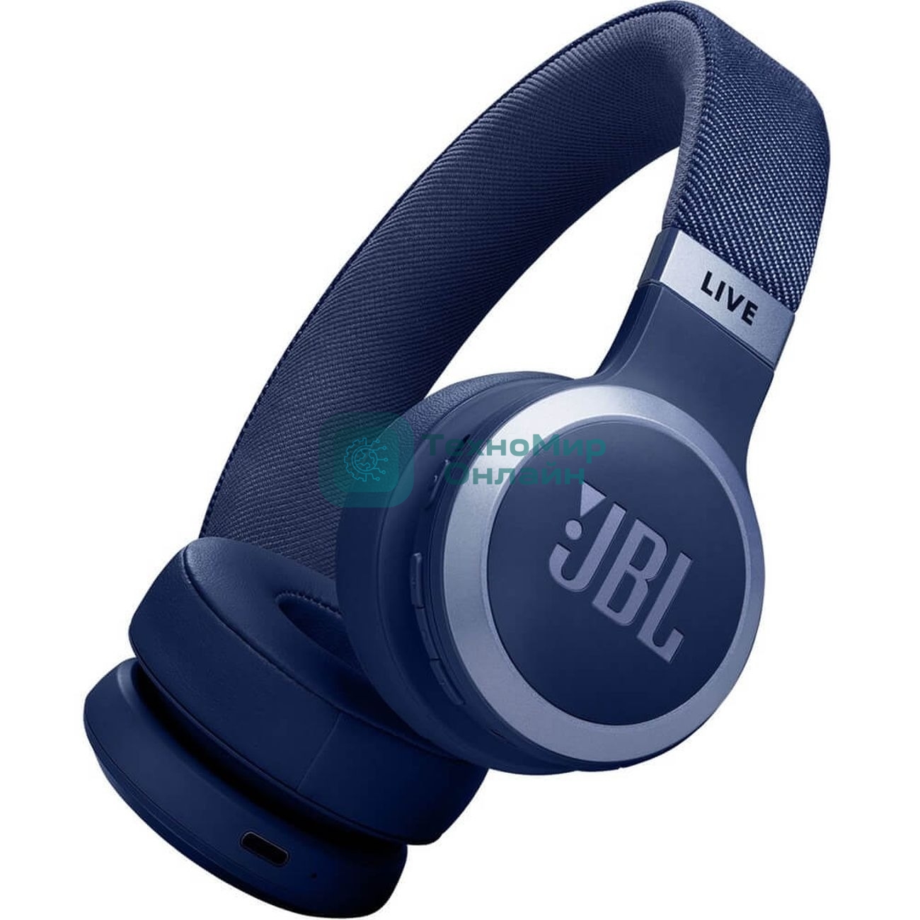Беспроводные/проводные наушники JBL Live 670NC синий, накладные, Bluetooth + проводной, адаптивное шумоподавление, быстрая зарядка