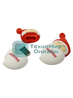 Флешка USB SmartBuy NY series Santa-A (SB16GBSantaA), 16Gb, USB 2.0, R/W 25/15, красный/белый