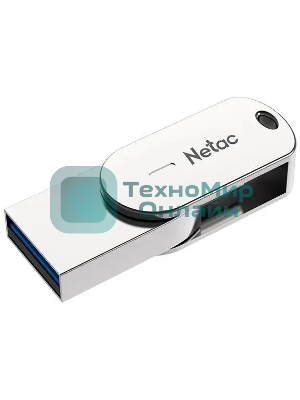 Флешка USB Netac U785C (NT03U785C-064G-32PN), 64Gb, USB 3.0/TypeC, R/W 110/45, серебристый