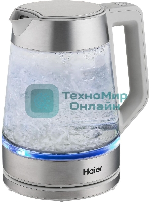 Чайник электрический Haier HK-501 1.7л. 2400Вт серый корпус: стекло/пластик (TD0036930RU)